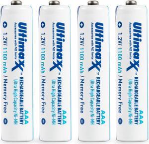4x ULTIMAXX 1100mAh AAA NIMH Rechargeable Batteries for Flashlights MP3 RC Toys