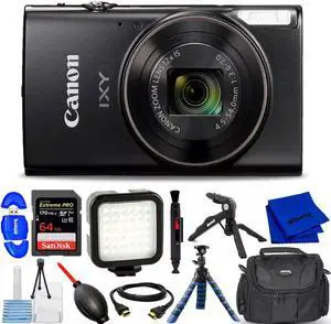Canon Compact Digital Camera IXY650 (Black) IXY650BK - 12PC Accessory Bundle