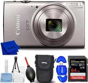 Canon Compact Digital Camera IXY650 (Silver) IXY650SL - 7PC Accessory Bundle