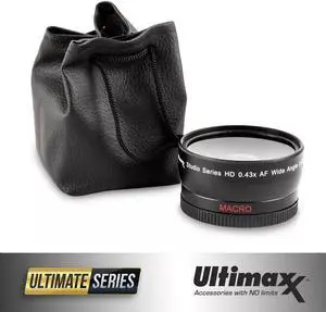 ULTIMAXX 62mm .43x Ultra Fast AF HD Wide Angle Lens for DSLR + Video Recording