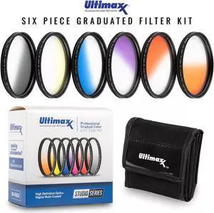 72mm 6 Piece Multi-Coated Professional Gradual Color Filter Kit with Wallet