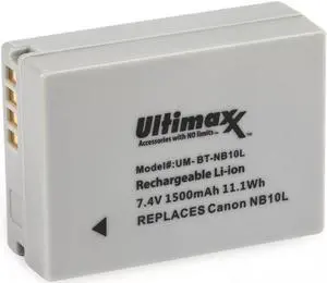 Replacement NB-10L 1500mAh Lithium Ion Battery for Canon PowerShot G15 G16 G1 X