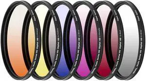 46mm 6 Piece Multi-Coated Professional Gradual Color Filter Kit with Wallet