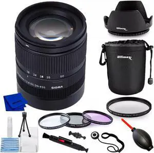 Sigma 18-50mm f/2.8 DC DN Contemporary Lens for Canon RF 585972 - 10PC Bundle