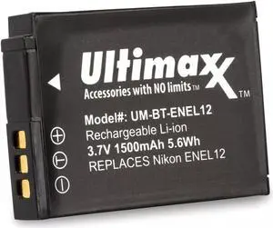 1500mAh EN-EL12 Battery for Nikon COOLPIX A1000 B600 AW100 AW110 P300 S630 S800c