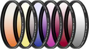 52mm 6 Piece Multi-Coated Professional Gradual Color Filter Kit with Wallet