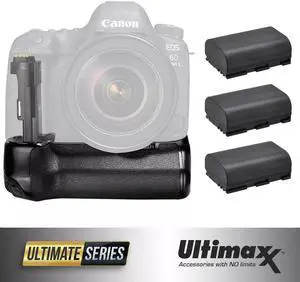 Pro Camera BG-E21 Battery Grip Replacement for 6D Mark II + 3 Extra Batteries