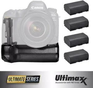 Pro Camera BG-E21 Battery Grip Replacement for 6D Mark II + 4 Extra Batteries
