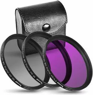 3 Piece Multi Coated HD Filter Kit 40.5mm (UV, CPL, FLD) for DSLR Camera
