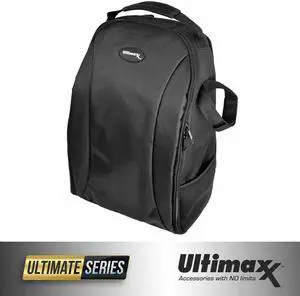 ULTIMAXX Padded Water Resistant Professional Camera and Lens Backpack (Black)
