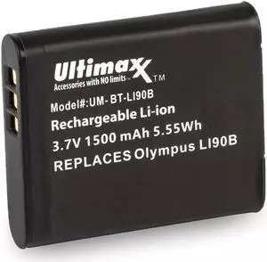 ULTIMAXX Replacement battery for Olympus LI90B - 1500 mah