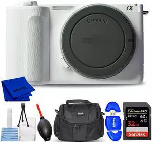 Sony ZV-E10 II Mirrorless Camera (White) ZVE10M2W - 7PC Accessory Bundle