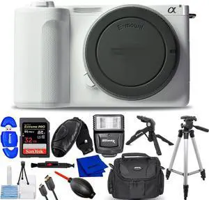 Sony ZV-E10 II Mirrorless Camera (White) ZVE10M2W - 12PC Accessory Bundle