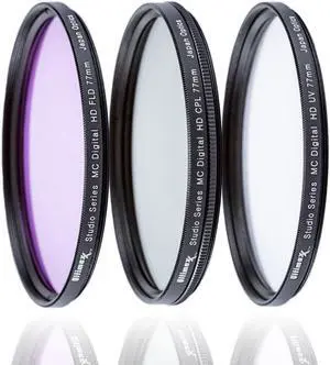 ULTIMAXX 49mm 3-Piece Multi-Coated HD UV / CPL / FLD Filter Set 49mm BRAND NEW