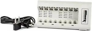 ULTIMAXX Battery Charger for 8 AA AAA NiMH NiCD Rechargeable Batteries