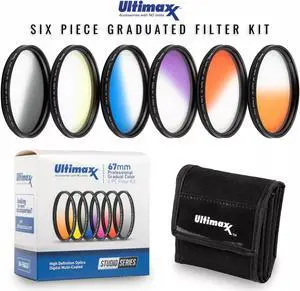 67mm - Graduated Color Multicoated 6pcs Filter Set with Pouch for DSLRs Camera