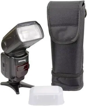 ULTIMAXX TTL Dedicated Slave Flash with LCD Swivel/Bounce & Case for Canon