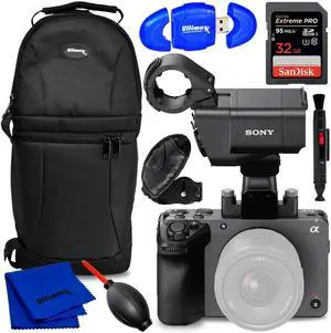 Sony FX30 Digital Cinema Camera with XLR-H1 Handle Unit - 8PC Accessory Kit