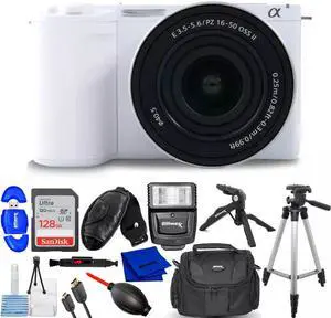 Sony ZV-E10 II Mirrorless Camera with 16-50mm Lens (White) ZVE10M2KW - 12PC Kit