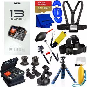 GoPro HERO 13 HERO13 Black 5.3K HDR 27MP Action Camera - 15PC Accessory Bundle