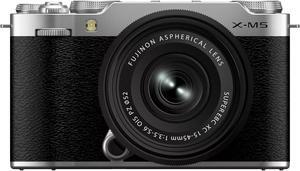 FUJIFILM X-M5 Mirrorless Camera with XC 15-45mm f/3.5-5.6 Lens (Silver) - 169007