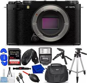 FUJIFILM X-M5 Mirrorless Camera (Black) 16900678 - 12PC Accessory Bundle