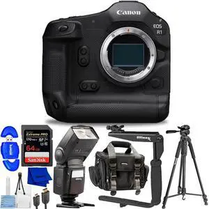Canon EOS R1 Mirrorless Camera 6577C002 - 10PC Accessory Bundle
