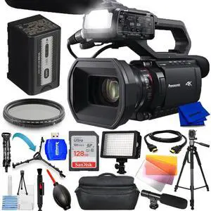 Panasonic HC-X2100 UHD 4K 3G-SDI/HDMI Pro Camcorder with 24x Zoom - 12PC Bundle