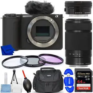 Sony ZV-E10 II Mirrorless Camera with 16-50mm II & 55-210mm Lens - 8PC Bundle