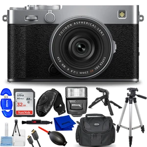 FUJIFILM X-E5 Mirrorless Camera and XF 23mm f/2.8 Lens (Silver) - 12PC Bundle FUJIFILM X-E5 Mirrorless Camera and XF 23mm f/2.8 Lens (Silver) - 12PC Bundle