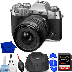 FUJIFILM X-T50 Mirrorless Camera with XF 16-50mm f/2.8-4.8 Lens Silver - 7PC Kit FUJIFILM X-T50 Mirrorless Camera with XF 16-50mm f/2.8-4.8 Lens Silver - 7PC Kit