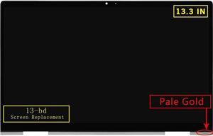 13.3" Replacement for HP ENVY x360 13m-bd1033dx 13m-bd0033dx FHD 1080P IPS LCD Display Touch Screen Digitizer Assembly Bezel with Control Board 30Pin Non-OLED (Pale Gold)