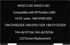 M45012-001 M45013-001 LCD Compatible with HP Pavilion x360 14-DY 14M-DY0013DX 14M-DY0023DX 14M-DY0113DX 14M-DY1023DX 14-DY2050WM Screen Replacement Digitizer Display Assembly