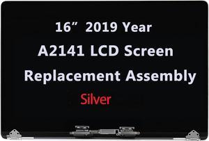 16" LCD Screen Replacement Compatible with MacBook pro A2141 EMC 3347 Retina True Tone 2019 LCD Screen Replacement Display Assembly MVVL2LL/A MVVM2LL/A 661-14200(Silver)
