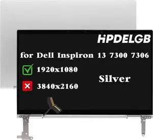 Replacement for Dell Inspiron 13 7300 7306 P124G P124G002 2-in-1 FHDKN LCD Touch Display Screen Assembly 13.3" 1920x1080 FHD IPS Silver