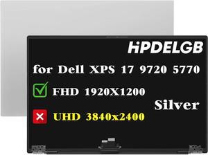 NUOLAISUN Replacement for Dell XPS 17 9720 Precision 5770 LCD LED Non Touch Screen Display Assembly Panel 17.3" 1920X1200 Silver