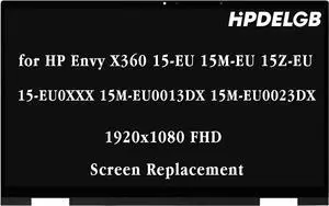 NUOLAISUN Replacement for HP Envy X360 15-EU 15M-EU 15Z-EU 15-EU0XXX 15M-EU0013DX 15M-EU0023DX 15-EU0XXX 15-EU0003CA M45481-001 LCD Touch Screen Display Digitizer Assembly Bezel 1920x1080 FHD