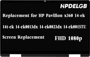 Replacement for HP Pavilion x360 14-ek 14t-ek 14-ek0013dx 14-ek0023dx 14-ek0015TU 14-ek0097nr 14-ek0033dx N09468-001 1080p FHD LCD Touch Screen Display Digitizer Assembly Bezel with Board