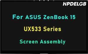Replacement for ASUS ZenBook 15 UX533 UX533F UX533FD UX533FN UX533FD-DH74 UX533FD-NS76 UX533FN-RH54 Series 15.6 inch FHD 1920x1080 IPS LCD Touch Screen Display Digitizer Assembly (No Bezel)