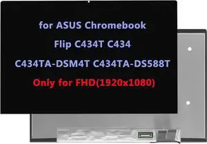 14" LCD Screen Replacement for ASUS Chromebook Flip C434TA C434T C434 C434TA-DSM4T C434TA-DS588T LCD Display Touch Screen Assembly FHD(1920x1080)
