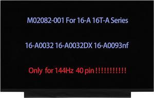 16.1" M02082-001 Screen Replacement Compatible with HP Pavilion Gaming OEM 16-A 16T-A 16-a0032 16-A0032DX 16-A0093nf LED LCD Display Panel FHD 1920×1080 40 Pin (144Hz)