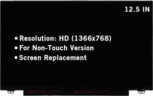 12.5" Screen Replacement for Dell Latitude 12 5290 7280 7290 5280 5288 E7280 E7290 02HY74 2HY74 P28S P28S001 HD 1366x768 30Pin Non-Touch LED LCD Display Screen Panel (Only for Non Touch)