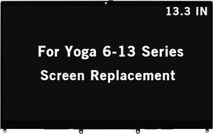 13.3" New Screen Replacement for Lenovo Yoga 6-13 6-13ARE05 6-13ALC6 82FN 82ND 5D10S39710 5D10S39754 FHD 1920x1080 IPS LCD Display Touch Screen Digitizer Assembly Bezel with Board