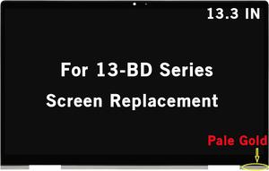 13.3" New Screen Replacement for HP Envy x360 13-bd 13-bd1xxx 13-bd0063dx 13m-bd0023dx FHD 1920x1080 IPS LCD Display Touch Screen Digitizer Assembly Bezel with Board 30Pin Non-OLED (Pale Gold)