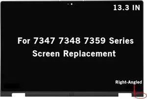 13.3" Screen Replacement LTN133HL03-201 LP133WH2(SP)(B1) for Dell Inspiron 13 7347 7348 7359 P57G001 P57G002 FHD 1080P IPS LCD Display Touch Screen Digitizer Assembly with Right-Angled Bezel