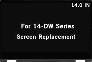 14.0" Replacement for HP Pavilion x360 14m-dw 14t-dw 14m-dw0xxx 14m-dw0000 14t-dw000 14m-dw0013dx 14m-dw0023dx FHD 1920x1080 IPS LCD Display Touch Screen Digitizer Assembly Bezel with Control Board