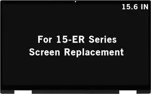 NUOLAISUN 15.6" Replacement for HP Pavilion x360 15-er 15t-er 15-er0xxx 15-er0000 15t-er0xx 15t-er000 M45119-001 M45118-001 FullHD 1080P IPS LCD Display Touch Screen Digitizer Assembly with Bezel