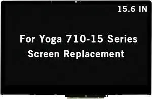 15.6" New Screen Replacement for Lenovo Yoga 710-15 710-15ISK 710-15IKB 80V5 80U0 80V50016US FHD 1920x1080 IPS LCD Display Touch Screen Digitizer Assembly Bezel with Board (30 Pins Connector)