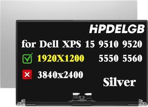 Screen Replacement for Dell XPS 9500 9510 9520 Precision 5550 5560 LCD Display Screen Assembly 1920x1200 IPS 15.6 inch Non-Touch Screen Colour Silver