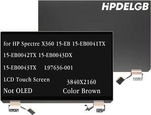 Replacement for HP Spectre X360 15-EB 15-EB1043DX 15-EB0041TX 15-EB0042TX 15-EB0043DX 15-EB0043TX 15-EB1043DX 15-EB0053DX L97636-001 LCD Touch Screen Display Assembly 3840X2160 UHD Brown Not OLED